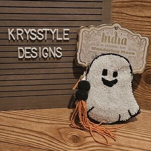 India Wandering Moon Ghost Beaded Coin Purse Pouch